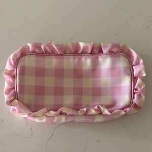 Stoney Clover Lane Ruffle Pink Gingham Small Pouch